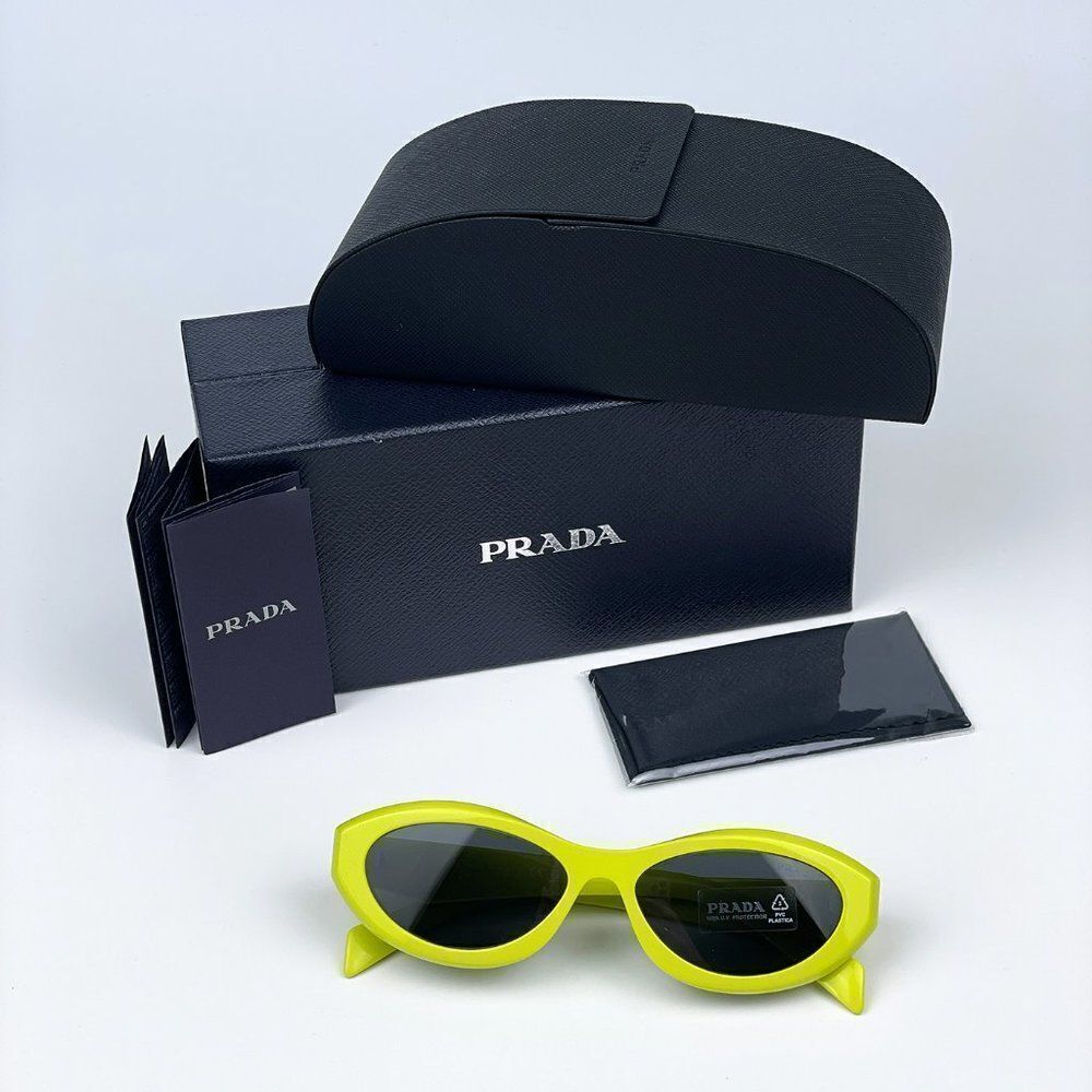 SALE! NEW Prada PR26ZS 13L08Z Cedar Dark Grey Oval Women Sunglasses - Picture 11 of 11